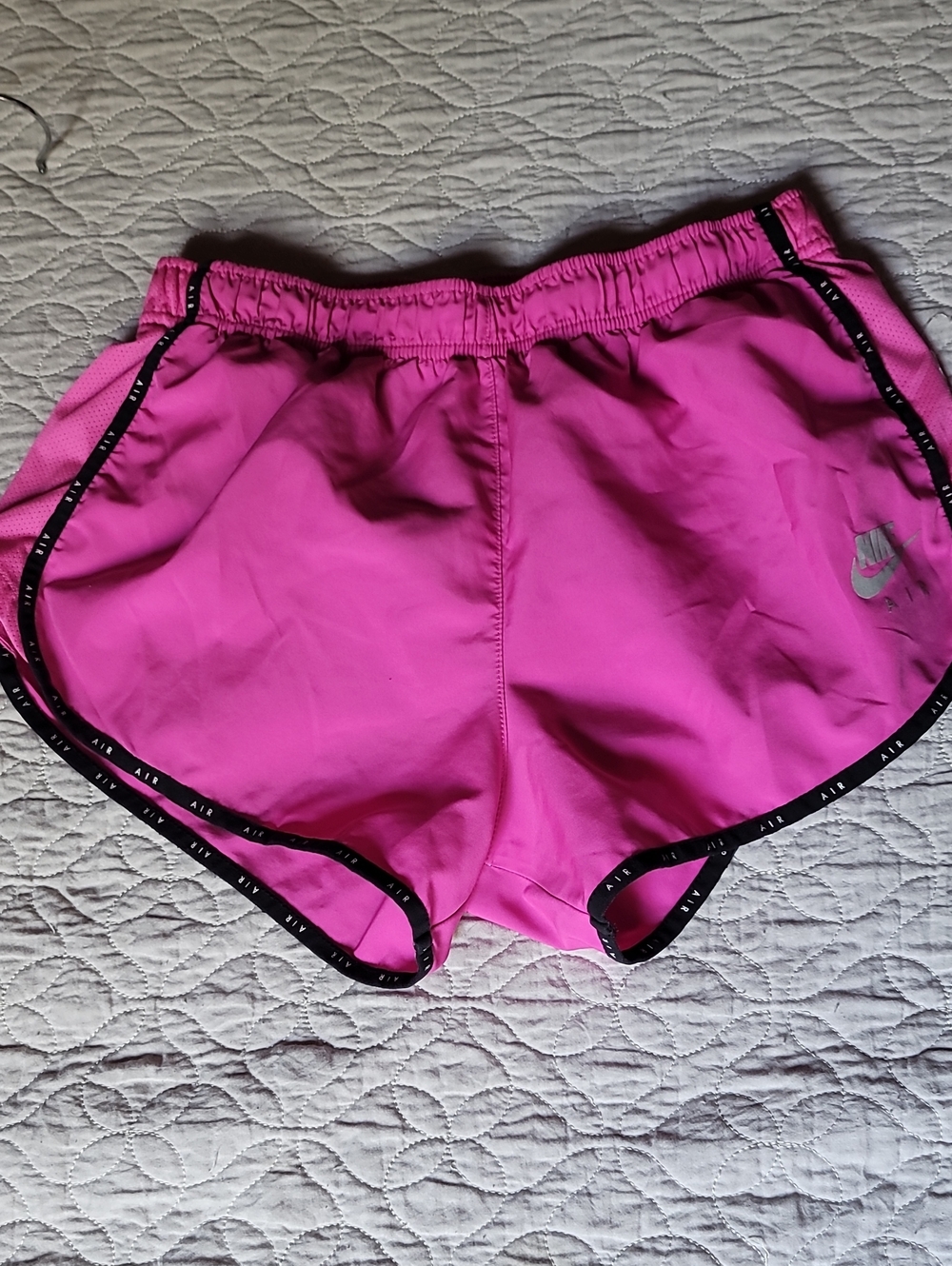 Nike Bright Pink Athletic Running Shorts with Black Trim